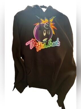 Vintage The Hundreds Adam Bomb Graphic Logo Hoodie Pullover Black Multicolor XL